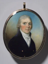 Dvojice miniatur: Portrét muže a Portrét ženy s miniaturou, c. 1780.