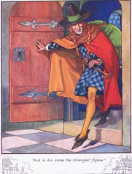 "A přišla nejpodivnější postava" (barevná litografie)