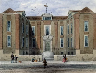 Ancient Mansion, zvané Pritchett Hall, South Side of Union St., Southwark, 1828
