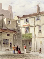 Slavná jídelna ve věži - zvaná Kamenná kuchyně - zbořena v roce 1827 (akvarel)