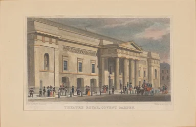 Divadlo Royal Covent Garden, c. 1830.