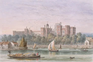 Pohled na palác Lambeth z Temže, 1837