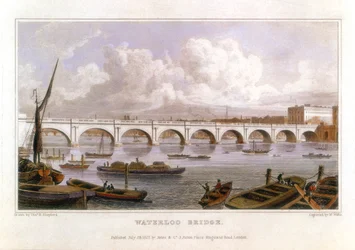 Waterloo Bridge, Londýn, přes Temži, 1817