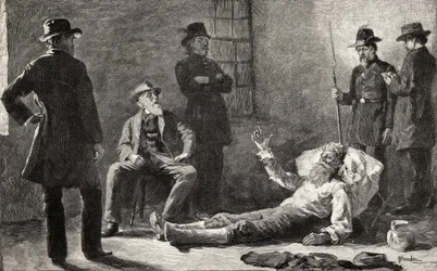 John Brown po svém zajetí, z časopisu The Century Illustrated Monthly Magazine, květen až říjen