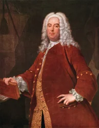 Georg Friedrich Händel, 1685-1759, německý skladatel, kolem roku 1750