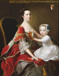 Portrét Catherine Comptonové (zemř. 1784), hraběnky z Egmontu, a jejího nejstaršího syna Charlese Percevala (nar. 1756), 1758