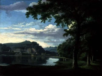 Krajina s výhledem na řeku Wye, kolem roku 1772 (olej na plátně)