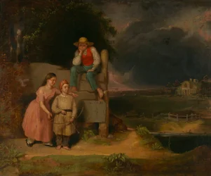 Děti v bouři, ca. 1830.