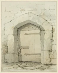 Old Arch and Doorway v Tower Lane naproti Vestry of St John
