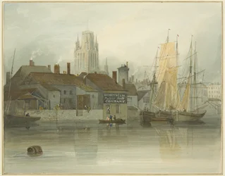 Redcliffe Tower and Back from Ferry Slip, Queen Square, 1826