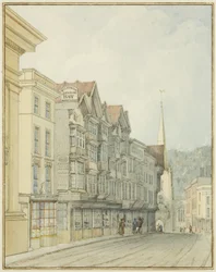 Západní strana Broad Street (akvarel na papíře)