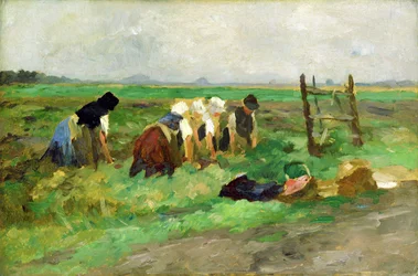 Polní dělníci, kolem roku 1900 (olej na kartonu)