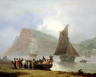 Nástup na přívoz v Teignmouthu, 1821
