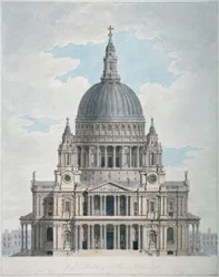 Západní fronta katedrály svatého Pavla, City of London, 1780