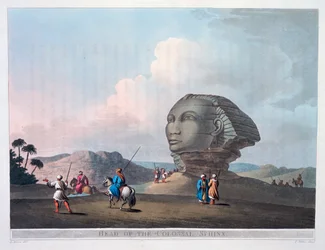 Hlava Kolosální sfingy, Gíza, Egypt, 1801