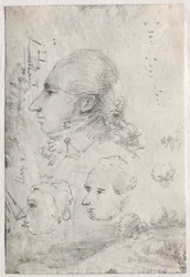 Studie hlav verso, c. 20. léta 19. století.