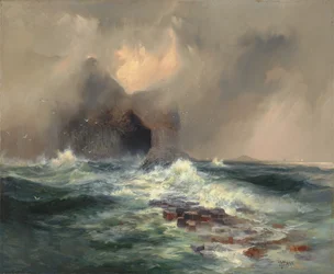 Fingalova jeskyně, ostrov Staffa, Skotsko 1884 (olej na plátně)