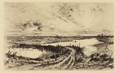 Východ slunce – rybník, East Hampton
