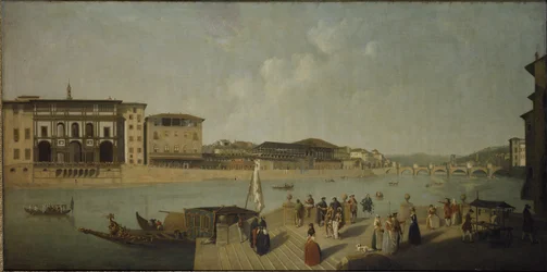 Arno ve Florencii (olej na plátně)
