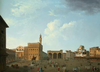 Pohled na náměstí Piazza della Signoria, Florencie
