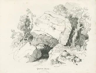 Biddulph - "Gawton Stone": kresba perem a tuší, 1836