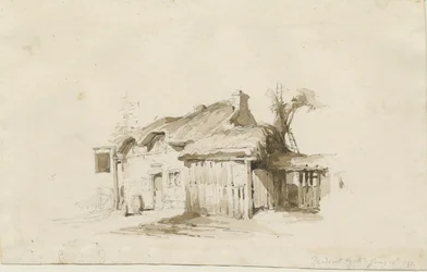 Fradswell - Cottage on Heath: kresba tužkou a lavírováním