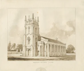 Handsworth Church: sépiová kresba