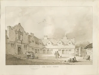 Stafford - Alms Houses: sépiová kresba, nd [1837] (kresba)
