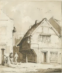 Stafford - Little Church Lane: sépiová kresba, nd [c 1837]