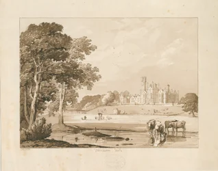 "Thickbroom Hall" [Manley Hall]: sépiová kresba, 1837
