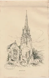 Wombourne Church: zinkograf a [polovina 19. století] (kresba)