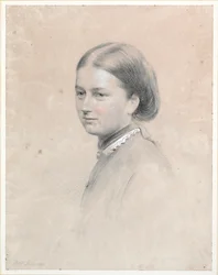 Portrét Lady Rachel Scott (křída a w/c na papíře) (pár k 445140)