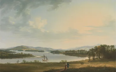 Knock Ninney a Lough Erne z Bellisle, hrabství Fermanagh, Irsko