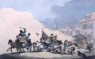 A Cart Race, hospoda. od Williama Hollanda