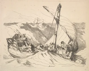 Loď v bouři na moři, 1784-88.