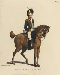Middlesex Cavalry (barevná akvatinta)