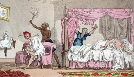 Misérie v Indii, z „Velmistr, nebo dobrodružství Qui Hi? v Hindostánu. A Hudibras Poem in Eight Cantos by Quiz