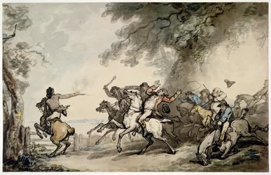 The Chase of the Highwayman, c.1790 (pero, inkoust, wc a tužka na papíře)