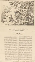 Slavný černý uhlíř, Black Charley, hledí do ústí nádherného uhelného dolu