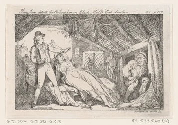 Tom Jones detekuje filozofa v Black Molls Bedchamber, The History of Tom Jones, a ..., 1792.