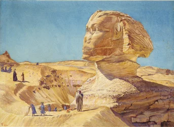 Velká sfinga u pyramid v Gíze, 1854