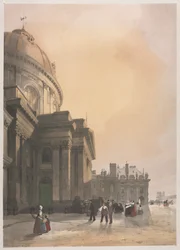 Malebná architektura v Paříži, Gent, Antverpy, Rouen: La Chapelle de lInstitut ..., 1839.