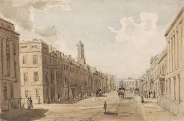 Regent Street, Při pohledu na Piccadilly z Waterloo Place