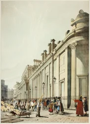 The Bank Looking Towards the Mansion House, from Original Views of London, as It Is