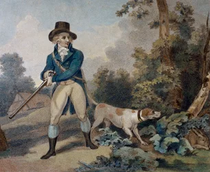 Lov zajíců, rytina Thomase Simpsona (1765-1801)