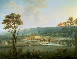 Pohled na Chatsworth od jihozápadu (olej na plátně)