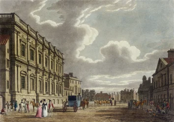 Whitehall, Westminster v Londýně (barevná akvatinta)