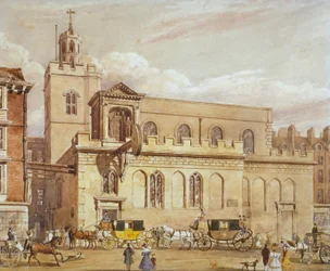 Kostel svatého Dunstana na západě, Fleet Street, City of London, 1827