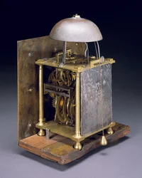 Mechanismus dlouhých třicetihodinových hodin Karla II., kolem roku 1680