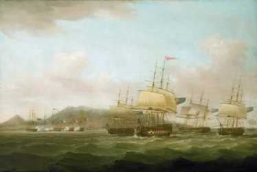 Dobytí Saint Paul u ostrova Bourbon (dnes ostrov Réunion) britskou flotilou 21. září.